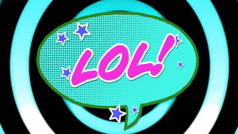 Animation-of-lol-text-over-colorful-circles-on-black-background