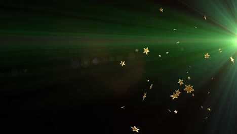 Animation-Von-Lichtspuren-Und-Sternen-Auf-Schwarzem-Hintergrund