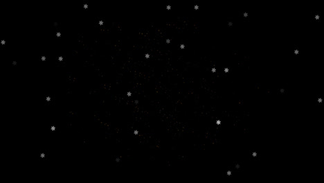 Animation-of-white-stars-with-christmas-and-new-year-fireworks-exploding-in-night-sky