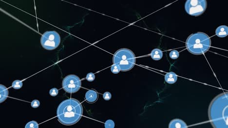 Animation-of-network-of-connections-with-digital-people-icons-over-green-connections