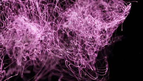 Animation-of-purple-light-trails-over-black-background
