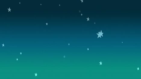 Animation-of-falling-green-stars-over-green-background