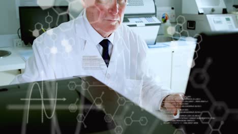 Animation-of-scientific-data-processing-over-male-scientist-using-computer