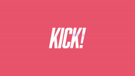 Animation-of-kick-text-in-white,-over-pink-and-purple-capsule-shapes-on-pink-background
