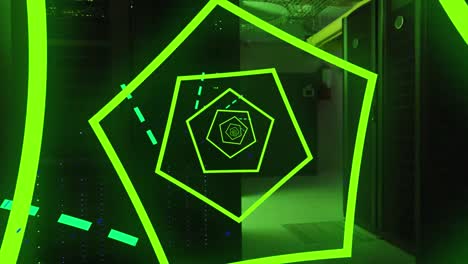 Animation-of-green-hexagons-of-computer-servers
