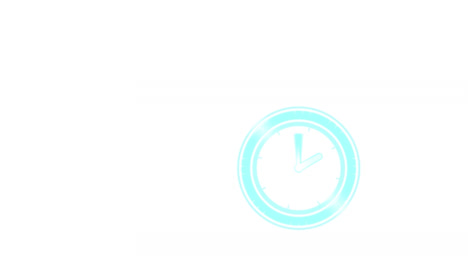 Animation-of-clock-moving-fast-on-white-background