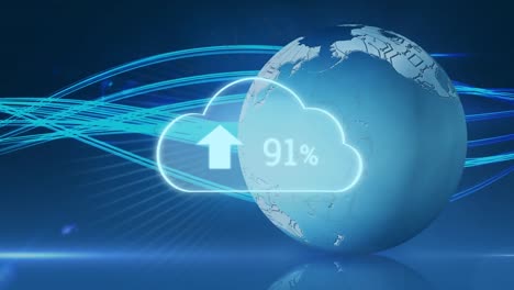 Animation-of-digital-cloud-and-numbers-growing-over-globe