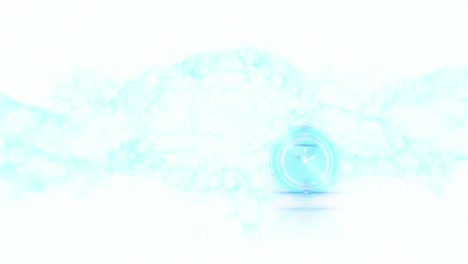 Animation-of-clock-moving-fast-and-human-brain-with-dna-strand-spinning-on-white-background