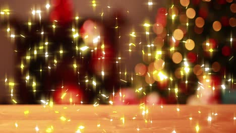 Animation-of-confetti-falling-over-fairy-lights-on-christmas-tree