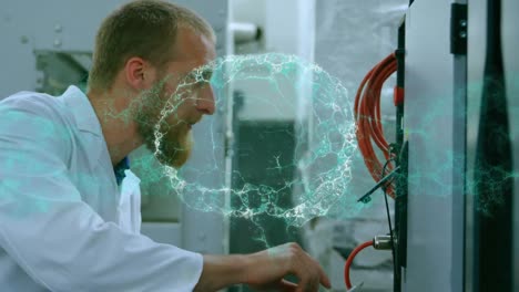 Animation-of-human-brain-spinning-over-male-scientist