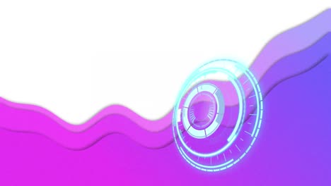 Animation-Des-Scope-Scannens-Mit-Violetter-Welle-Auf-Weißem-Hintergrund