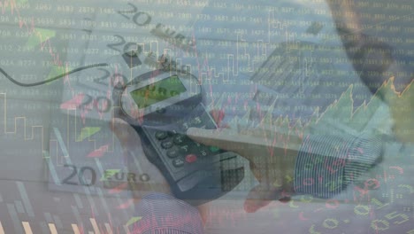 Animation-of-statistics-and-financial-data-processing-over-banknotes-and-payment-terminal