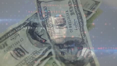 Animation-of-numbers-and-hacker-over-falling-dollar-banknotes