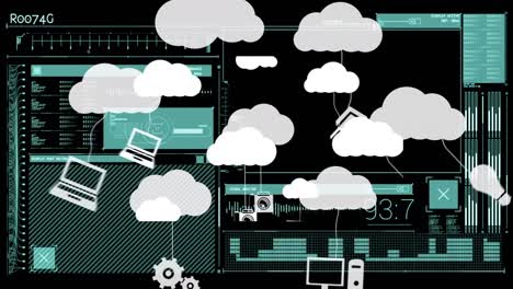 Animation-of-clouds-with-icons-over-data-processing