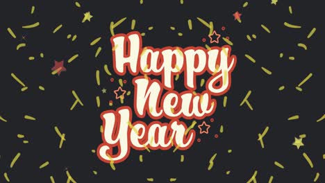 Animation-of-happy-new-year-text-over-stars-and-black-background