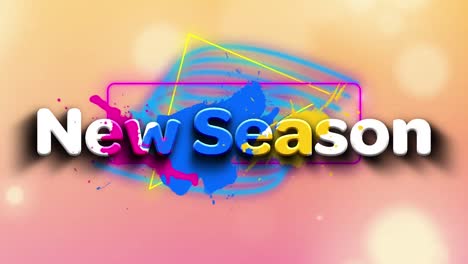 Animation-of-new-season-text-over-neon-shapes