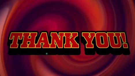 Animation-of-thank-you-text-over-red-spiral