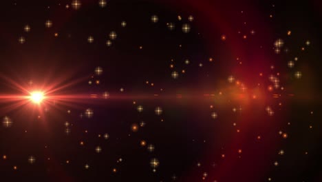 Animation-Mehrerer-Sterne-Und-Lichtpunkte-Auf-Schwarzem-Hintergrund