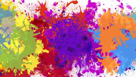 Animation-of-colourful-stains-over-colourful-stains-on-white-background