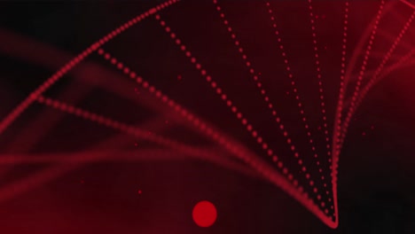 Animation-Eines-Sich-Drehenden-Roten-Strangs-Mit-Roten-Flecken-Auf-Licht-Auf-Schwarzem-Hintergrund