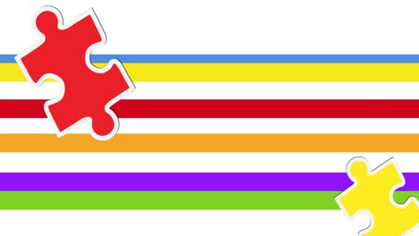 Animation-of-colourful-puzzle-on-rainbow-background