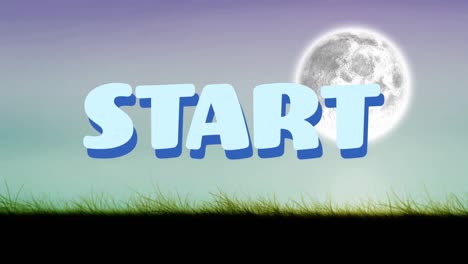 Animation-of-start-text-over-sky-with-moon