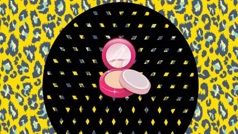 Animation-Des-Pulversymbols-über-Schwarzem-Kreis-Auf-Gelbem-Hintergrund