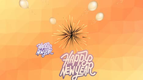 Animation-of-happy-new-year-text-over-orange-background
