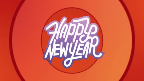 Animation-of-happy-new-year-text-over-red-circles