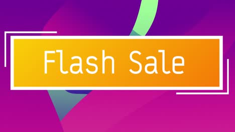 Animation-of-flash-sale-text-over-shapes-on-blue-and-purple-background