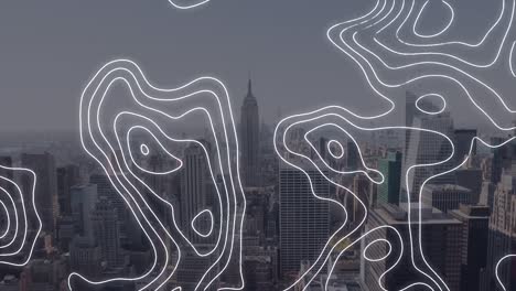 Animation-of-white-lines-over-cityscape