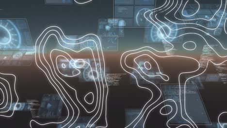 Animation-of-moving-lines-data-processing-on-moving-screens