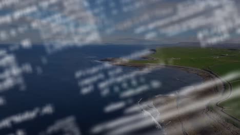 Animation-Der-Datenverarbeitung-über-Meereslandschaft