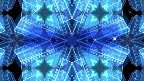 Animation-of-blue-shapes-over-black-background