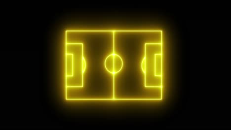 Animation-of-yellow-neon-sports-stadium-on-black-background