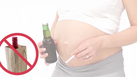 Animation-of-prohibition-sign-over-pregnant-woman