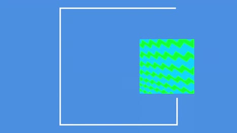 Animation-Von-Weißen-Und-Bunten-Quadraten-Auf-Blauem-Hintergrund