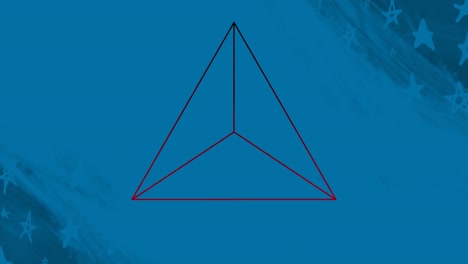Animation-of-moving-geometrical-shape-over-blue-background