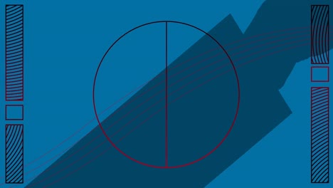 Animation-Sich-Bewegender-Geometrischer-Formen-Auf-Blauem-Hintergrund