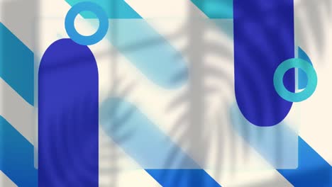 Animation-of-geometrical-moving-shapes-over-blue-background