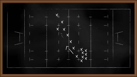 Animation-of-game-plan-and-sports-field-on-board