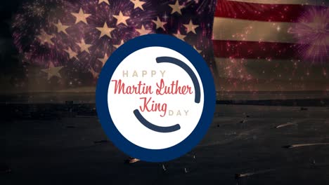Animation-Des-Fröhlichen-Martin-Luther-King-Day-Textes-über-Der-Amerikanischen-Flagge
