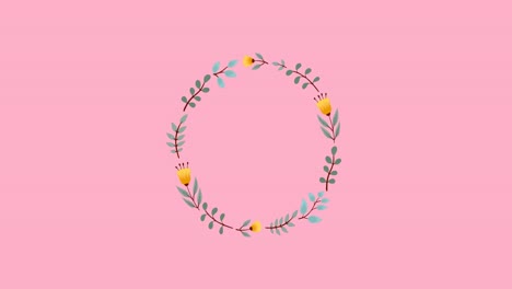 Animation-Des-Verkaufstextes-Im-Rahmen-Mit-Leuchtendem-Klecks-Und-Blumen-Auf-Rosa-Hintergrund