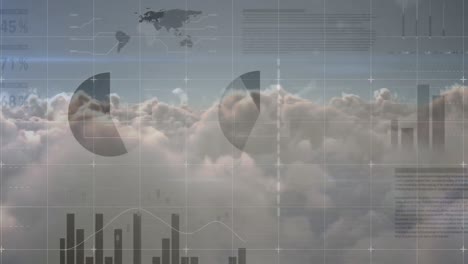 Zusammengesetztes-Video-Der-Statistischen-Datenverarbeitung-Vor-Wolken-Am-Blauen-Himmel