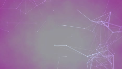 Animation-of-network-of-plexus-connections-on-pink-background