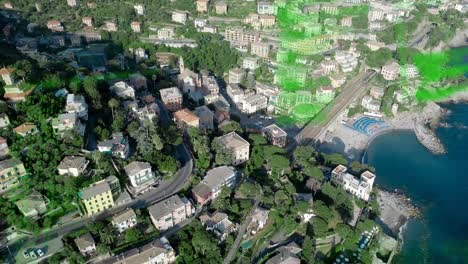 Animation-Der-Datenverarbeitung-Und-Blaue-Linien-über-Dem-Stadtbild