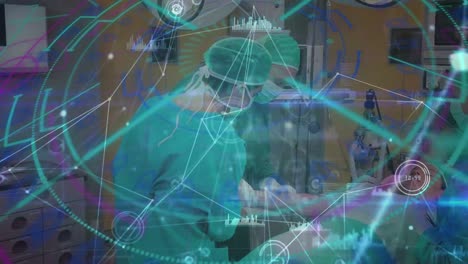 Animation-Des-Netzwerks-Von-Verbindungen-Und-Scope-Scans-über-Verschiedene-Chirurgen