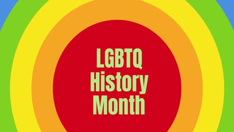 Animation-of-lgbtq-history-month-text-on-rainbow-circles