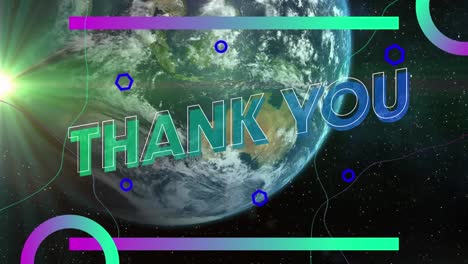 Animation-of-thank-you-text-over-globe-on-black-background