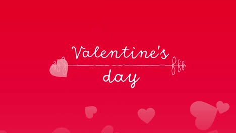 Animation-of-valentines-day-text-over-hearts